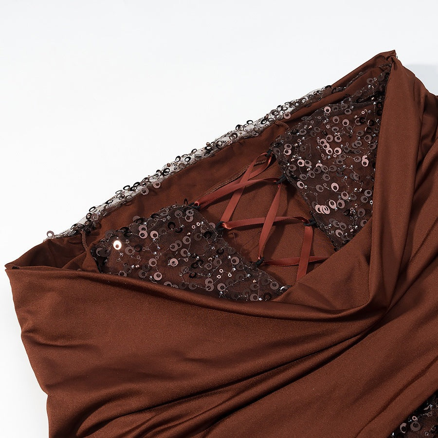 Damen Langärmliges Wickelkleid mit raffiniertem Drapé EB