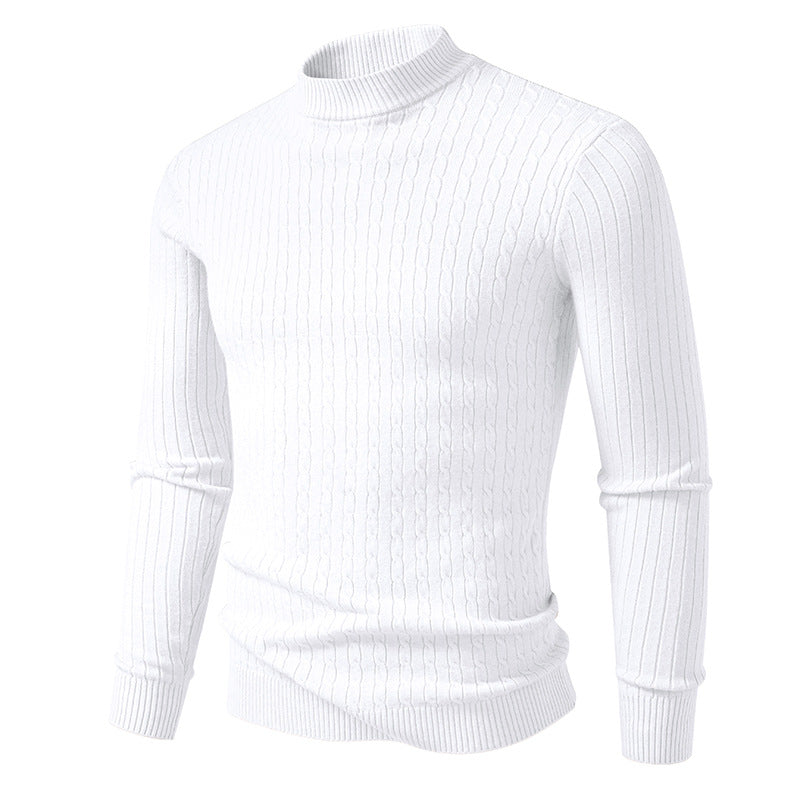 Herren Rollkragenpullover mit strukturiertem Zopfdesign EB