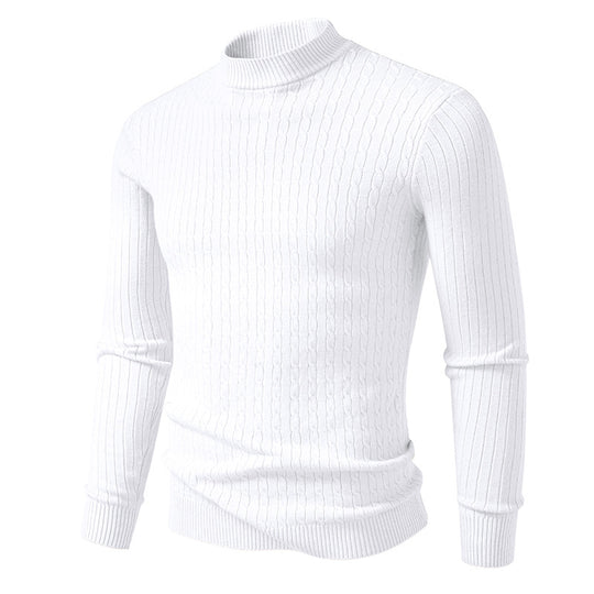 Herren Rollkragenpullover mit strukturiertem Zopfdesign EB
