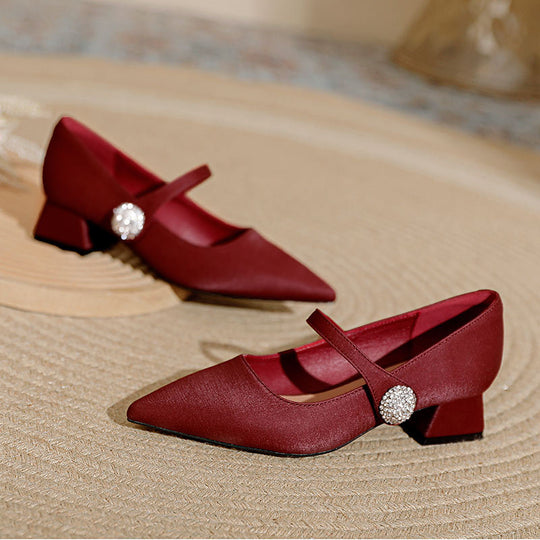 Damen elegante Ballerinas mit modischem Strassdetail EB