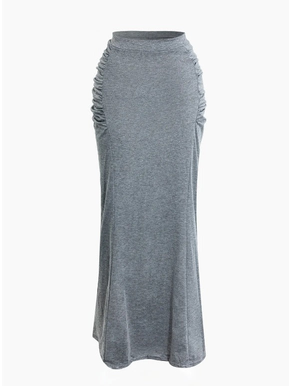 Damen Eleganter und figurumspielender Maxirock mit Rüschendetails EB