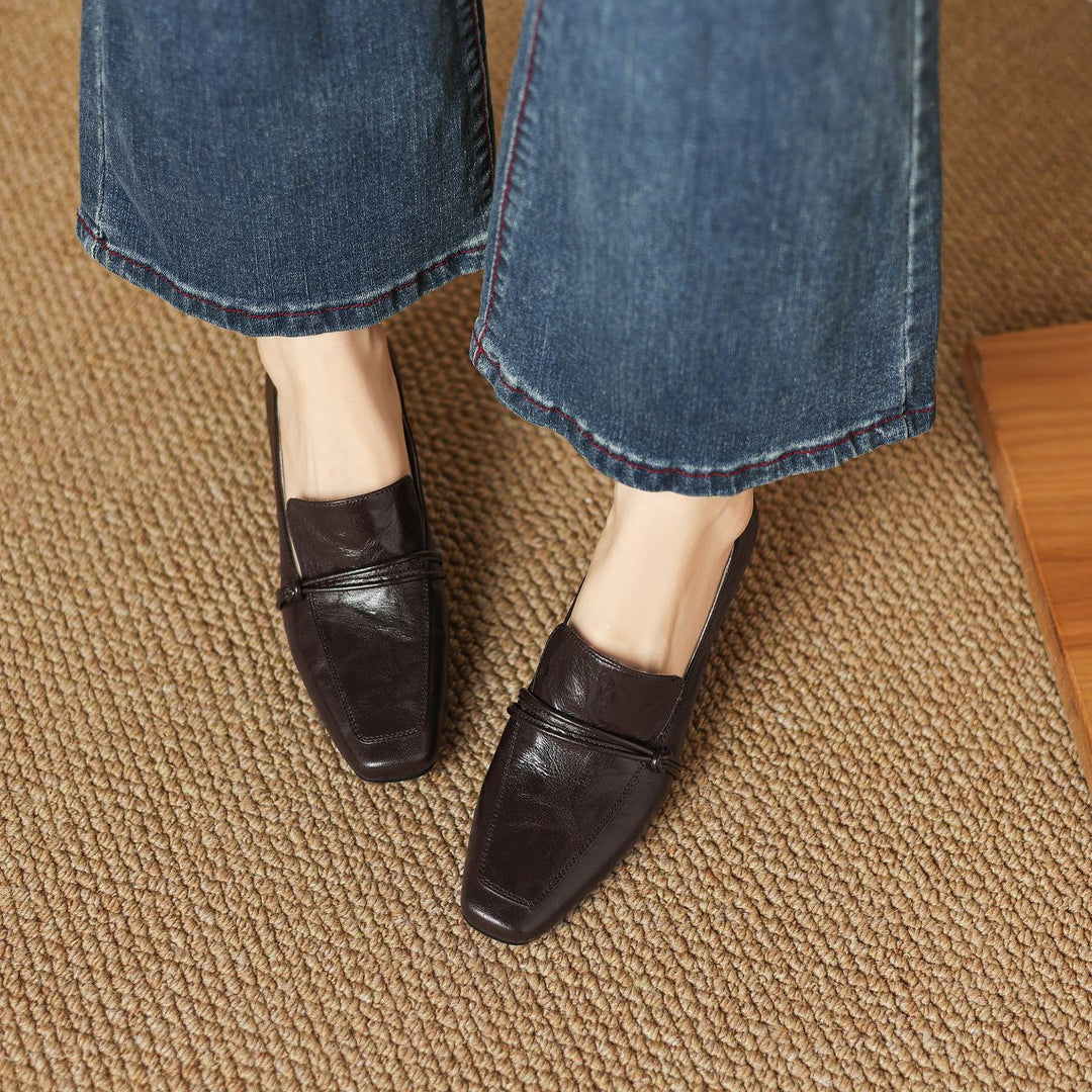 Damen elegante Mokassins mit modischem Riemen EB