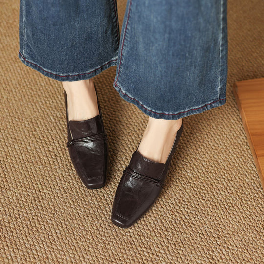 Damen elegante Mokassins mit modischem Riemen EB