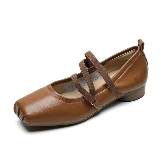 Damen Ballerinas mit modischen Riemen und komfortablem Fußbett EB