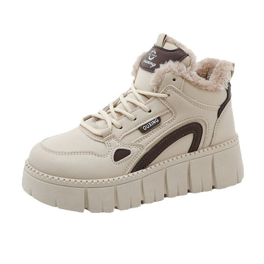 Damen High-Top Sneaker mit luxuriösem Fleece-Futter und rutschfester Sohle EB