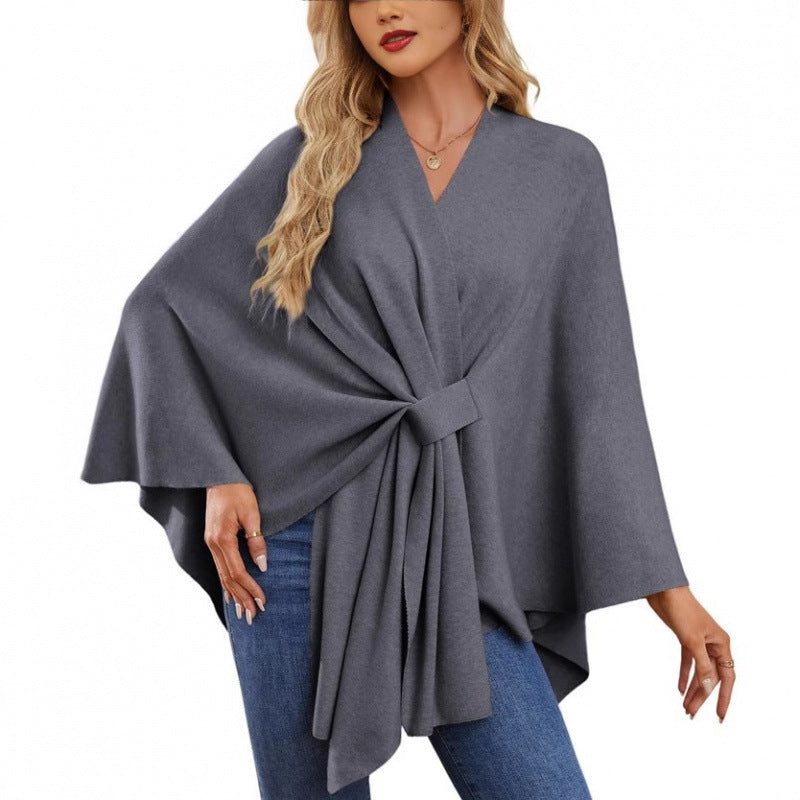 Damen modischer Wickelmantel mit trendigem Design EB