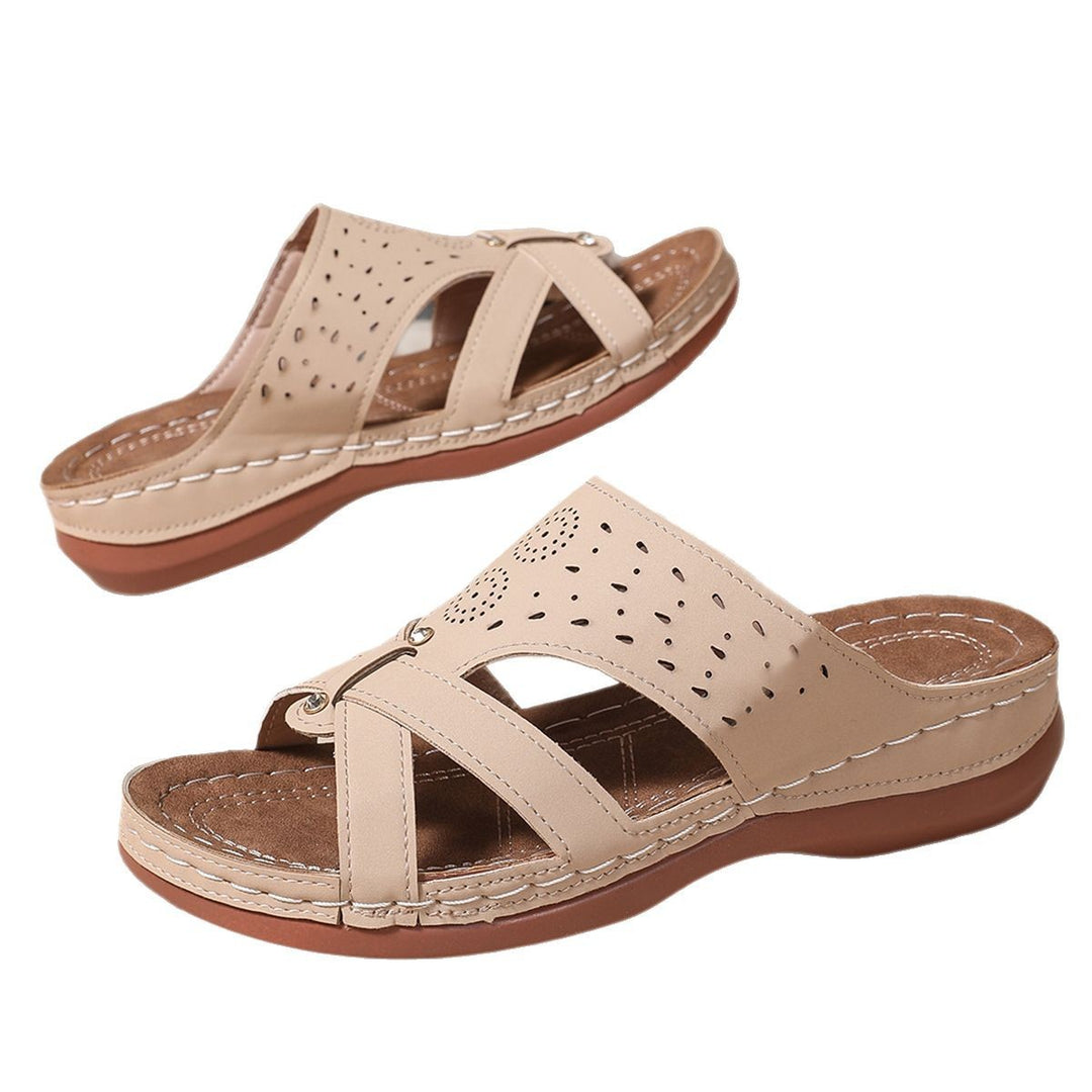 Damen komfortable Clogs mit ergonomischem Fußbett und modischen Cut-Outs EB