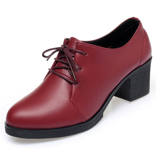 Damen Elegante Schnürschuhe mit bequemen Blockabsatz und modischem Obermaterial EB