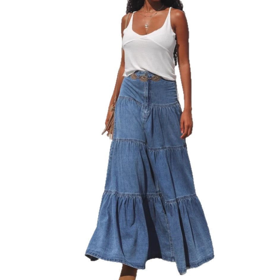 Damen luftiges Jeanskleid EB