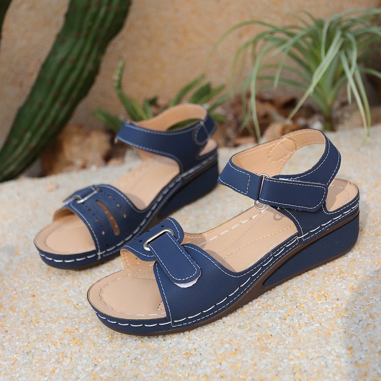 Damen Bequeme und stilvolle Plateau-Sandalen mit verstellbarem Riemen EB