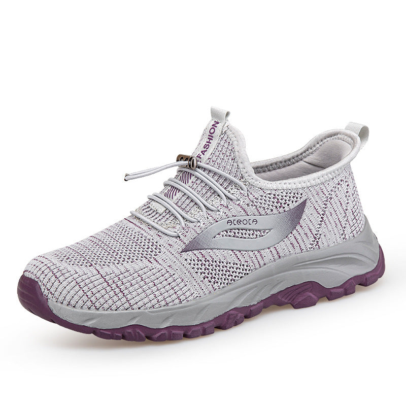 Damen Sportliche Strick Sneakers mit elastischem Schnellschnürsystem EB