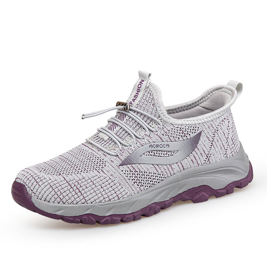 Damen Sportliche Strick Sneakers mit elastischem Schnellschnürsystem EB