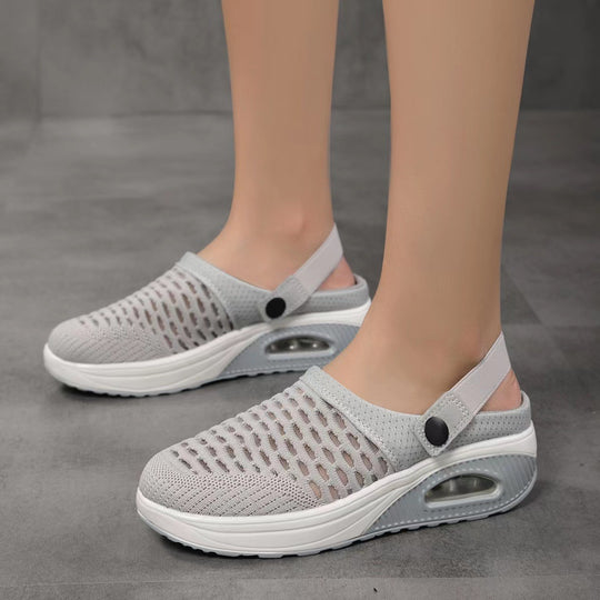 Damen  atmungsaktive Strick-Slingback Sneaker mit Luftpolstersohle EB