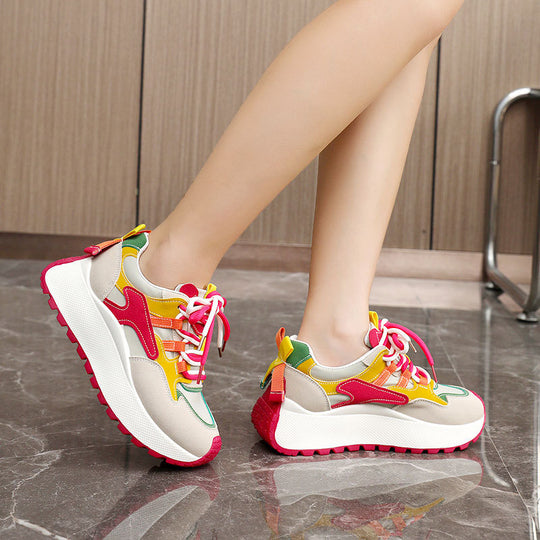 Damen Sportliche Sneakers mit buntem Design und rutschfester Sohle EB