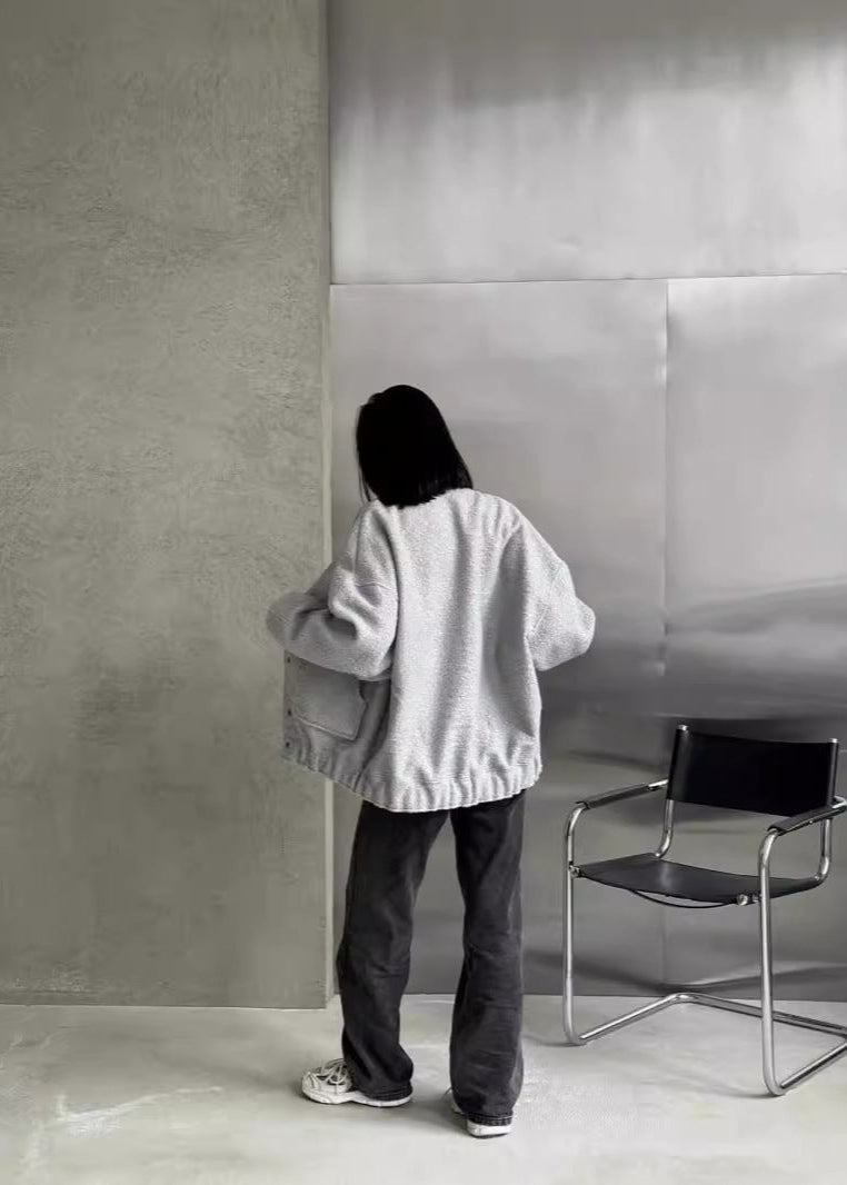 EB | Oversized Fleece Druckknopfjacke