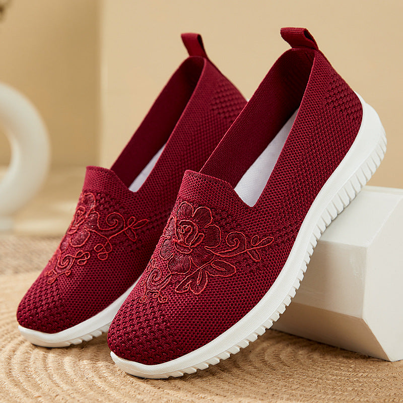 Damen Slip-On Sneakers mit floralen Details EB