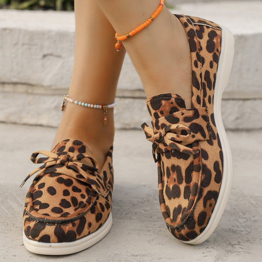 Damen Mokassins mit verspieltem Leopardenmuster EB