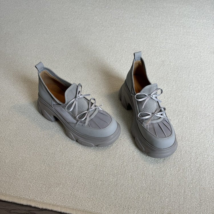 Damen modische Chunky Sneakers mit atmungsaktivem Obermaterial und rutschfester Sohle EB