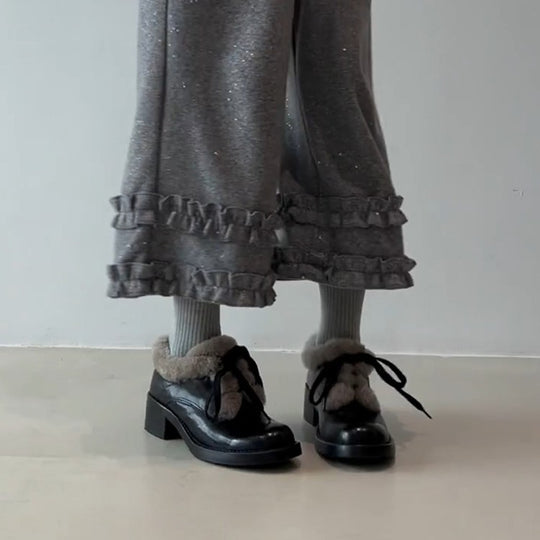 Damen gefütterte Schnürschuhe mit weichem Innenfutter und robustem Profil EB
