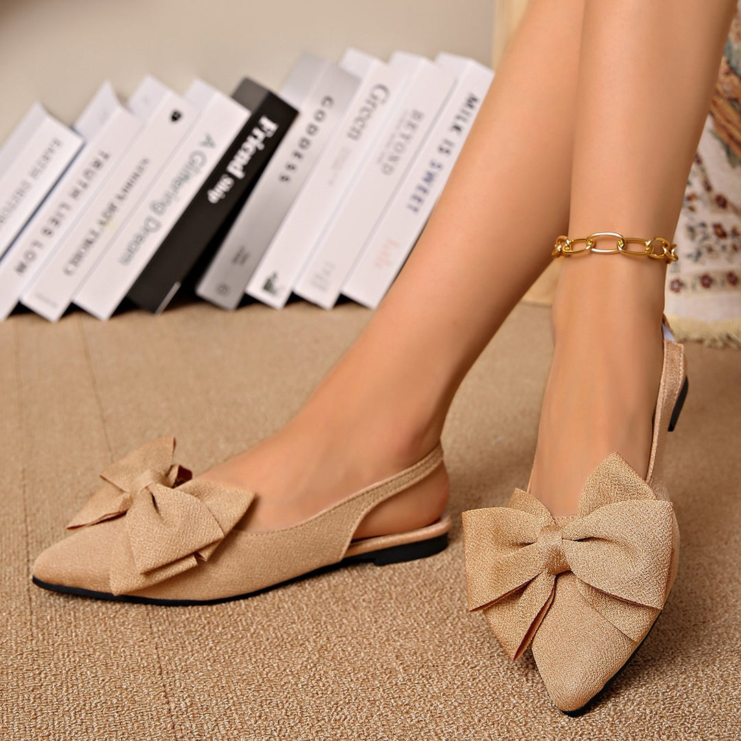 Damen Slip-On Sandaletten mit dekorativem Schleifen-Detail EB