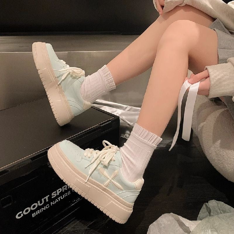 Damen modische Sneaker mit extrahoher Plattform und atmungsaktiver Oberfläche EB