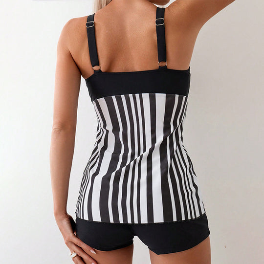 Damen Tankini mit vertikalen Streifen EB