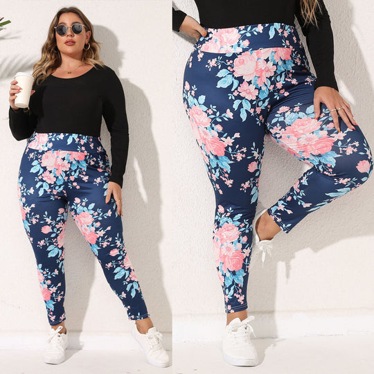 Damen Blumenleggings EB