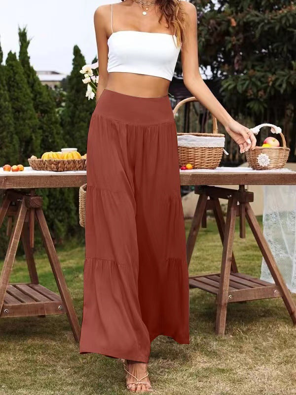 Damen Weite Sommerhose mit hohem Bund und luftiger Passform EB