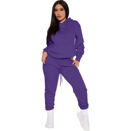 Damen nan zweiteiliges Lounge-Set mit Kapuzenpullover und High-Waist Jogginghose aus weichem French Terry EB