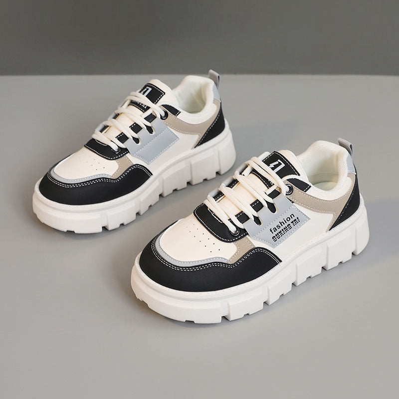 Damen Modische Chunky Sneakers mit robuster Profilsohle und atmungsaktiver Obermaterialstruktur EB