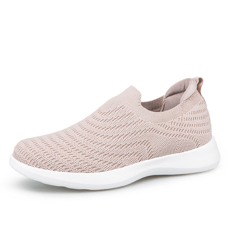 Damen nan Feinstrick-Ballerina-Sneaker mit elastischem Einstieg, gepolstertem Komfortfußbett und flexibler Leichtsohle EB