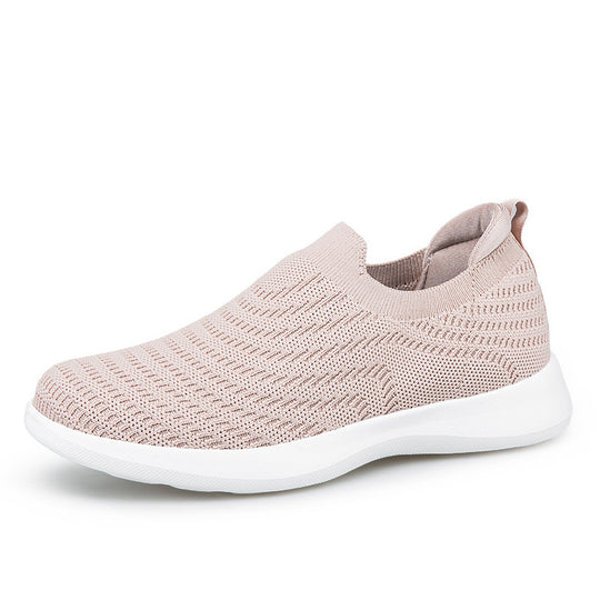 Damen nan Feinstrick-Ballerina-Sneaker mit elastischem Einstieg, gepolstertem Komfortfußbett und flexibler Leichtsohle EB