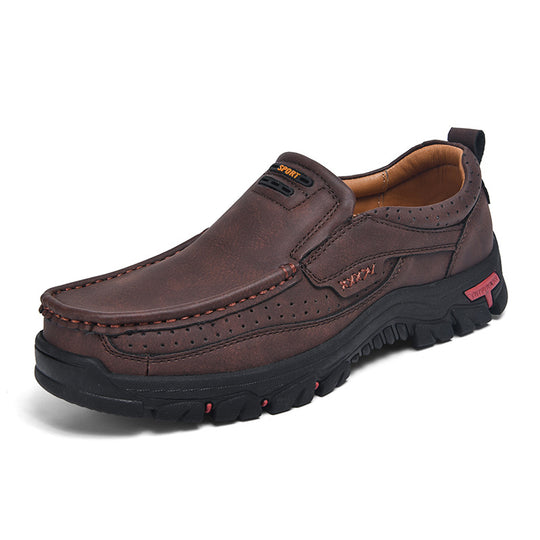 Herren Multifunktionale und bequeme Leder-Slipper mit rutschfester Sohle EB