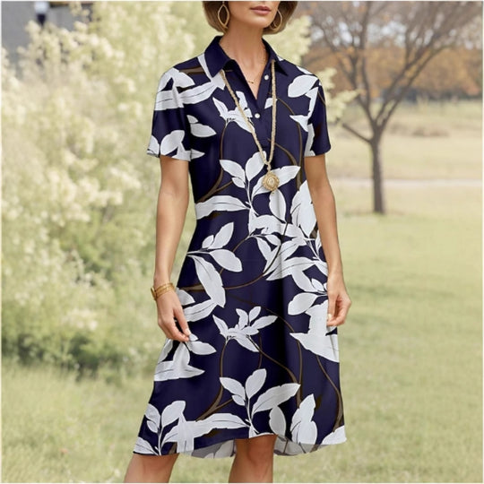 Damen Polo-Kleid mit floralem Design und komfortablem Schnitt EB