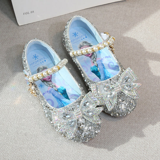 Mädchen Glitzernde Ballerinas mit perlenbesetztem Riemen EB