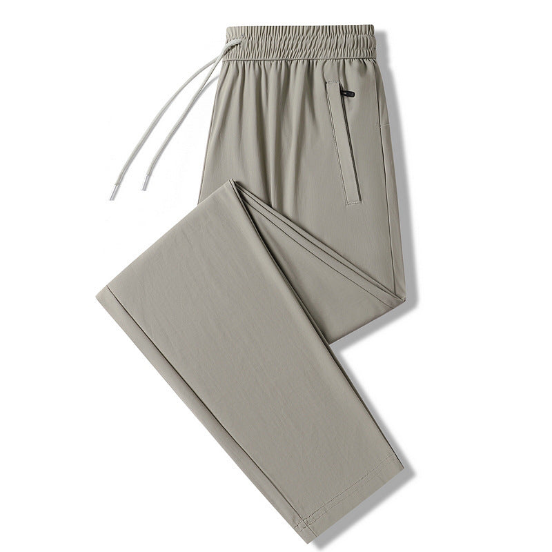 Herren nan leichte Stretchfreizeit Hose mit elastischem Bund und Reißverschlusstaschen EB