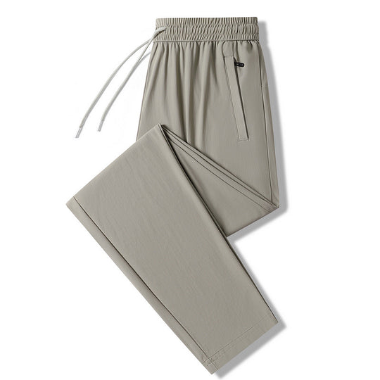Herren nan leichte Stretchfreizeit Hose mit elastischem Bund und Reißverschlusstaschen EB