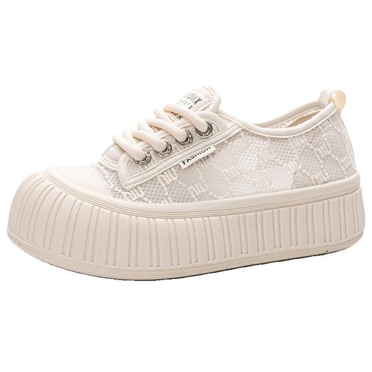 Damen Sportliche Plateausneaker mit luftiger Mesh-Oberfläche und modischem Design EB