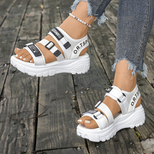 Damen Sportliche Sandalen mit verstellbarem Riemen und rutschfester Sohle EB