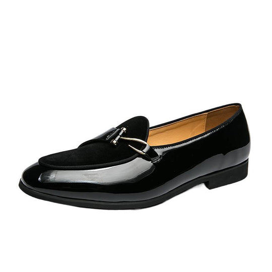 Damen Elegante Mokassins mit luxuriösem Glanz und dekorativem Schnallenverschluss EB