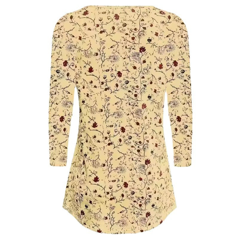 Damen Blusenshirt mit floralen Akzenten und lockerer Passform EB