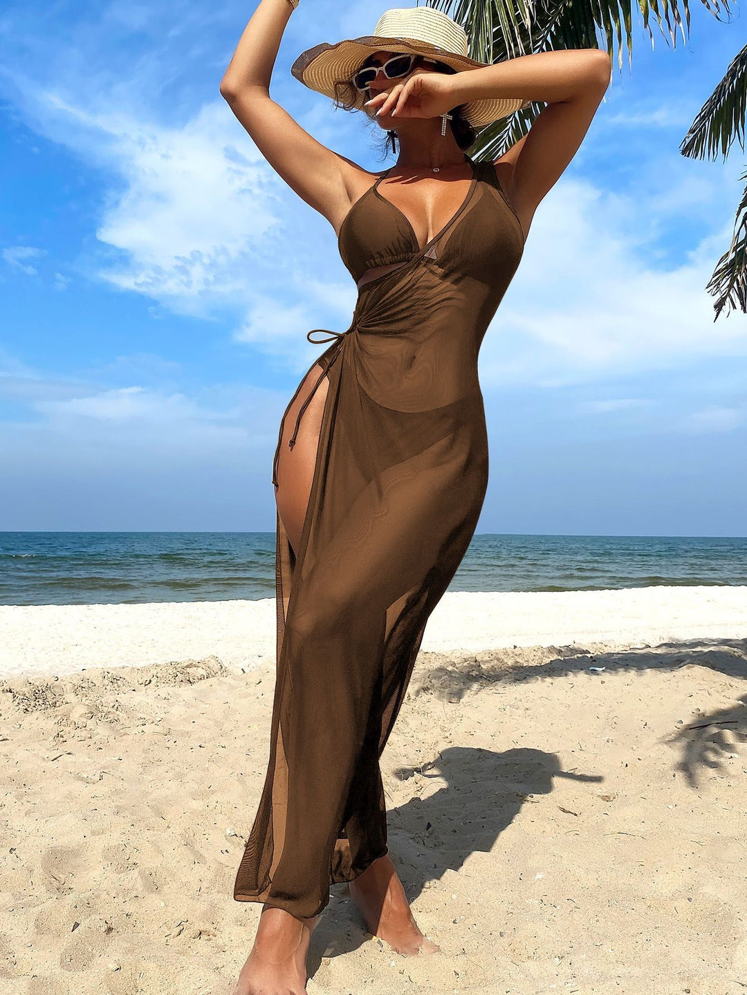Damen Transparenter Strandkleid EB