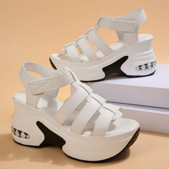 Damen Wedge-Sandalen mit verstellbaren Riemen und luftiger Sohle EB
