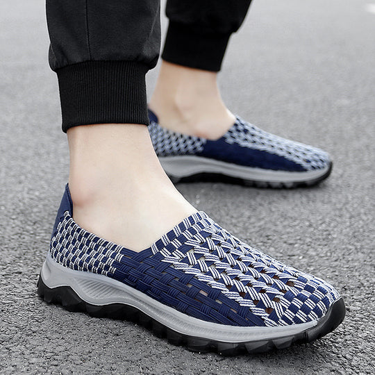 Unisex nan geflochtene elastische Slipper mit leichter dämpfender Sohle EB