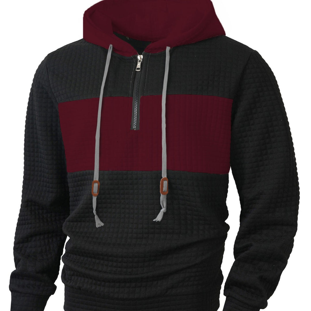 Herren Hoodie mit 1/4-Reißverschluss und strukturiertem Design EB