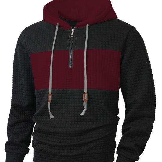 Herren Hoodie mit 1/4-Reißverschluss und strukturiertem Design EB