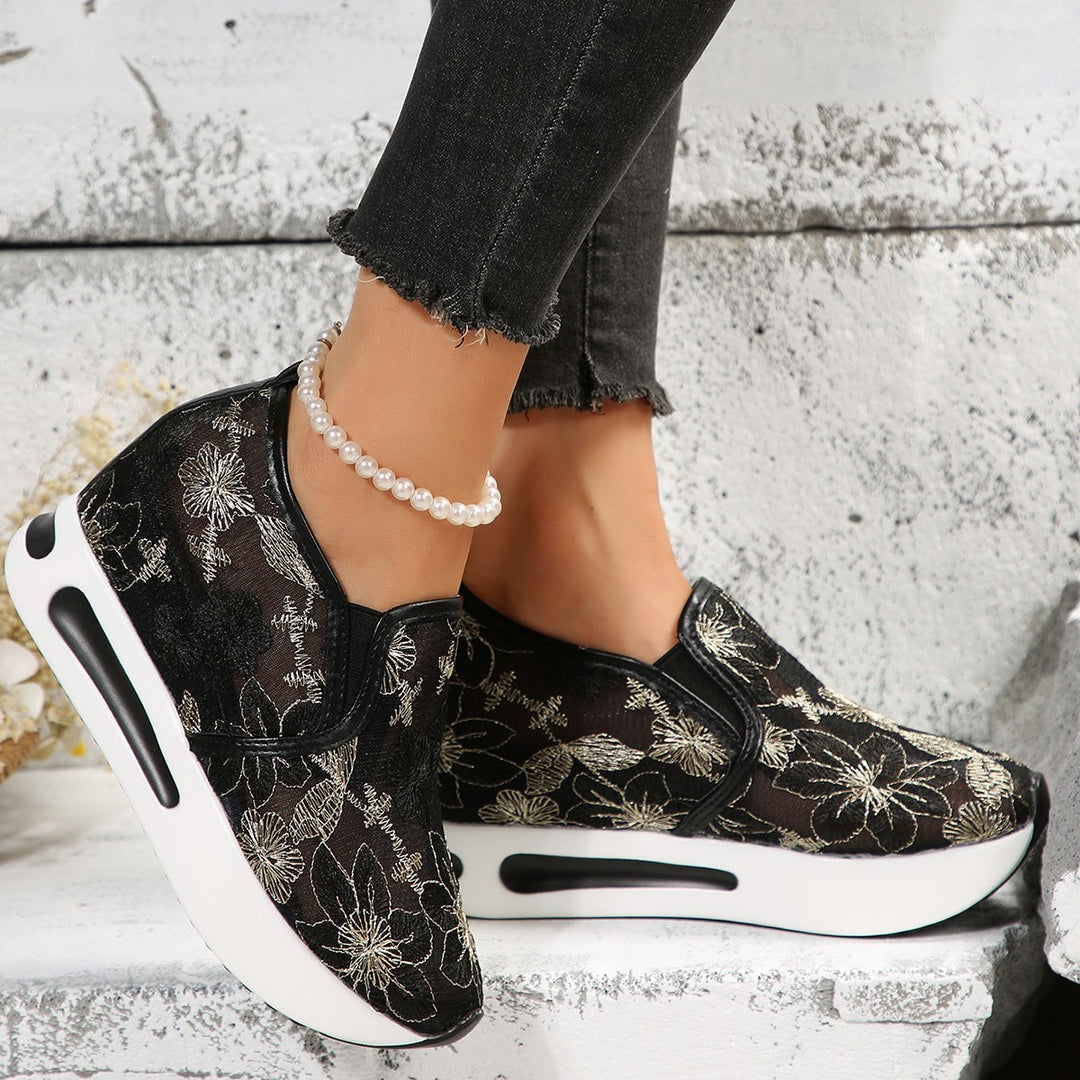 Damen Modische Sneaker mit floralem Design EB