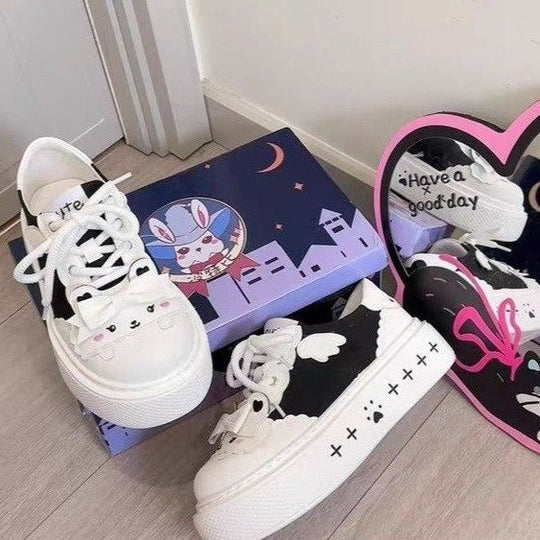 Damen Verspielte Sneakers mit niedlichem Tierdesign und bequemer Sohle EB