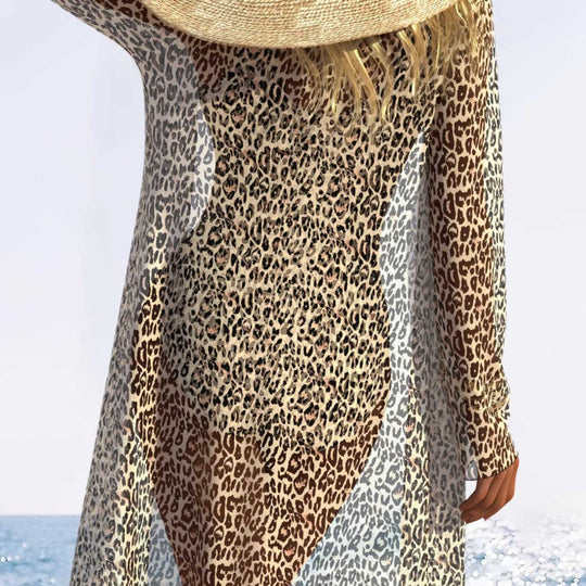 Damen Badeanzug-Set mit floralem Muster und sommerlicher Strandüberwurf EB