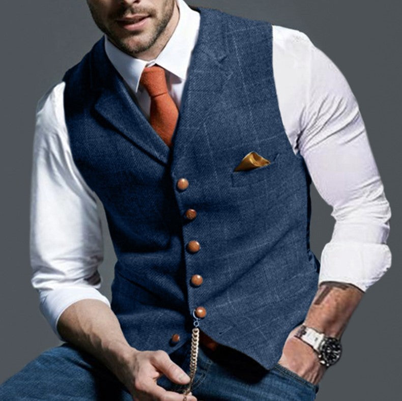 Herren stilvolle elegante Weste mit feinem Stoff EB